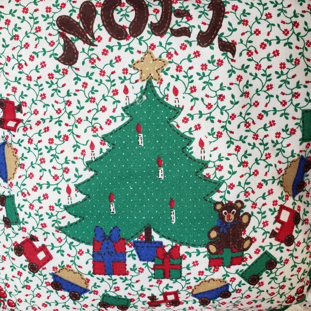 Vintage Christmas Themed Tree Ruffled Lace Edge Mini Throw Pillow 8x9 Small